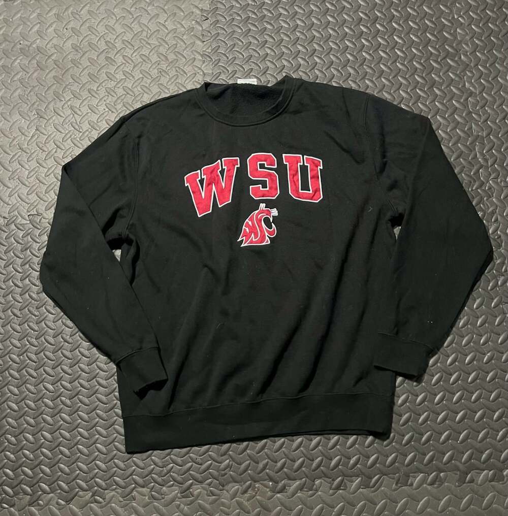 Stadium Athletics Washington State University WSU Cougars Black Crewneck Sweatsh